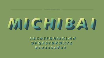 Lime Green Basic Abstract Gradient Text Effect Font. Cute Pastel Style Alphabet Letters vector