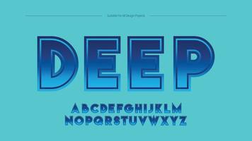 Deep Blue Gradient Graphic Alphabet Font vector