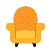 Yellow Single Sofa Icon Animated Vector Illustration Isolated on White Background