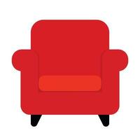 Red Single Sofa Icon Animated Vector Illustration Isolated on White Background