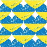 Seamless Pattern Line Ukraine Flag. Thin Outline National Background. vector