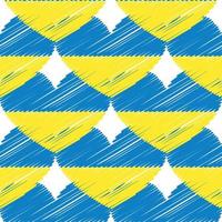 Seamless Pattern Line Ukraine Flag. Thin Outline National Background. vector