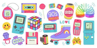 Classic 80s 90s elements in modern style flat, line style. Hand drawn vector illustration. Fashion patch, badge, emblem.