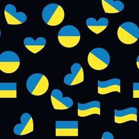 Seamless Pattern Line Ukraine Flag. Thin Outline National Background. vector