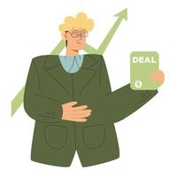 Man made a deal. Business person vector concept illustration. Trendy vector style