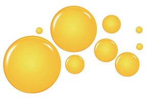 Golden, yellow oil drops, bubbles vector illustration. Oil and water bubbles background.