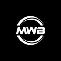 mwb letra logo diseño en ilustración. vector logo, caligrafía diseños para logo, póster, invitación, etc.