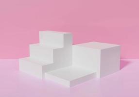 Product display presentation.Geometric platform show cosmetic product.3D podium on pink background.Copy space background.Stage showcase.pink backdrop,valentine,Abstract .Minimal mockup 3D rendering. photo