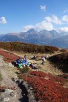 hiking in the swiss alps photo