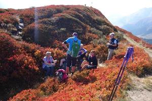 hiking in the swiss alps photo