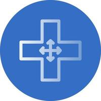 Four Way Intersection Vector Icon Design