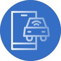 Connected Vehicle Vector Icon Design