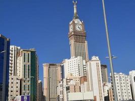 Mecca, Saudi Arabia, Feb 2023 - A beautiful daytime view of the Mecca Clock Tower in front of the Grand Mosque in Mecca, Saudi Arabia. photo