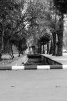 Quiet street scene on the sidewalk photo