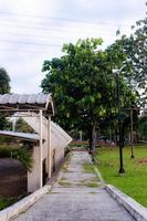 Quiet street scene on the sidewalk photo