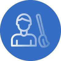 Man Sweeping Floor Vector Icon Design