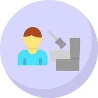 Man Cleaning Bathroom Vector Icon Design