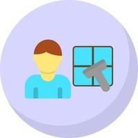 Man Cleaning Window Vector Icon Design