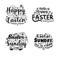 contento Pascua de Resurrección letras tipografía diseño. vector