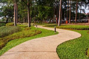 Scenic View of a Garden landscape with amazing plants and flowers. landscapes in the public park under a cloudy sky photo