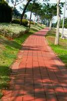 Quiet street scene on the sidewalk photo