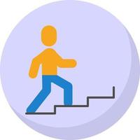 Person Climbing Stairs Vector Icon Design