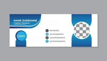 Professional Email Signature Template Modern and Minimal Layout. vector