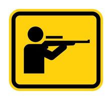 Shooting Range Diamond Caution Sign Rifle Range Symbol vector