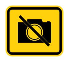 Camera Prohibited Sign On White Background vector