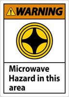 Warning Sign Microwave Hazard In This Area with Symbol vector