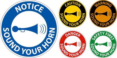 Caution Sound Your Horn Symbol Sign On White Background vector