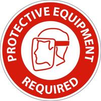 Floor Sign, Protective Equipment Required vector