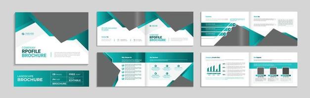 Landscape corporate brochure company profile template annual report cover layout, minimal business brochure a4 page template design vector