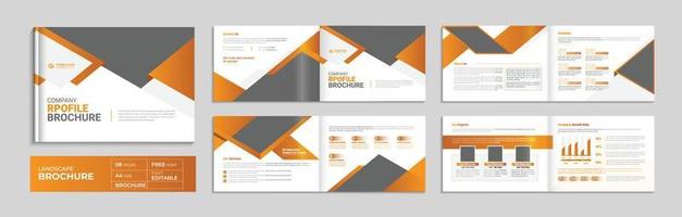 Landscape corporate brochure company profile template annual report cover layout, minimal business brochure a4 page template design vector