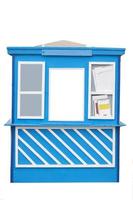 Blue newsstand or post box isolated. photo