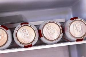 Playa del Carmen Quintana Roo Mexico 2021 Beer cans in refrigerator freezer in Playa del Carmen Mexico. photo