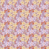 Seamless vector pattern with tiny flowers and leaves. Endless floral ornament with abstract plants.