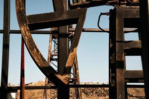 oil pump close-up details. Oil industry equipment. photo