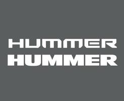 Hummer Logo Brand Symbol Name White Design Usa Car Automobile Vector Illustration With Gray Background