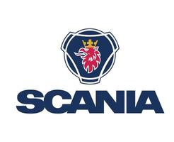 Scania Brand Logo Car Symbol With Name Design Swedish Automobile Vector Illustration