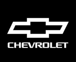 chevrolet marca logo coche símbolo con nombre blanco diseño Estados Unidos automóvil vector ilustración con negro antecedentes