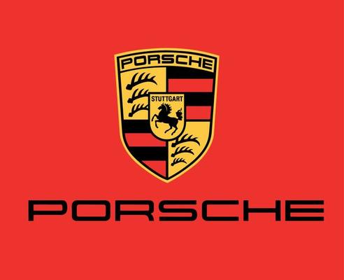 Porsche Brand Logo Car Symbol With Name Black Design German ...