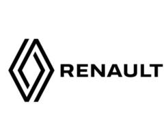 Renault Symbol Brand Car Logo Black Design French Automobile Vector Illustration