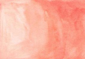 Watercolor light red gradient background. Coral stains on paper. photo