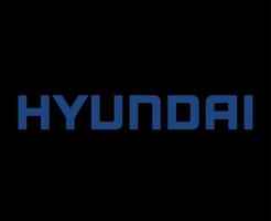 Hyundai Brand Logo Car Symbol Name Blue Design South Korean Automobile Vector Illustration With Black Background