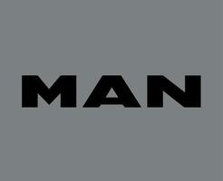 MAN Brand Logo Car Symbol Name Black Design German Automobile Vector Illustration With Gray Background