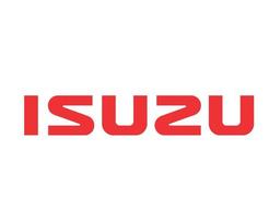 Isuzu Brand Logo Car Symbol Name Red Design Japan Automobile Vector Illustration