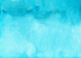 Watercolor turquoise gradient background texture. Aquarelle abstract blue ombre backdrop. photo