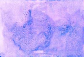 Watercolor lavender background texture. Deep violet aquarelle backdrop. Stains on paper. photo