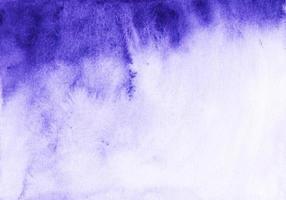 Watercolor royal purple and white gradient background. Blue-violet backdrop, stains on paper photo